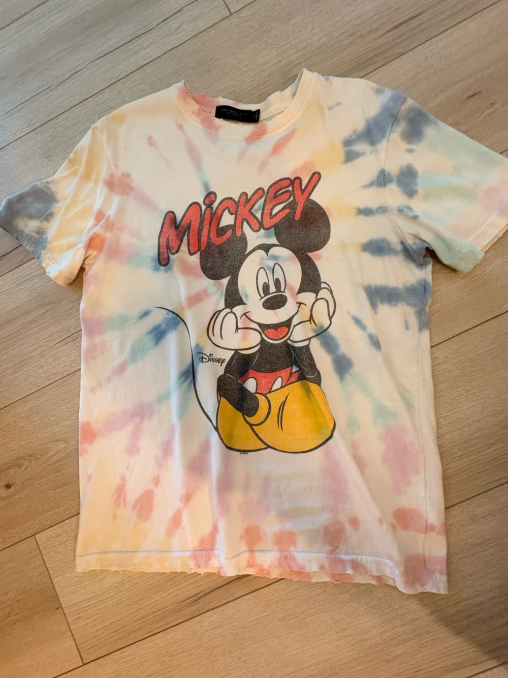Junk Food Clothing Mickey Tie-Dye Tee - Yellow, Pink, Blue